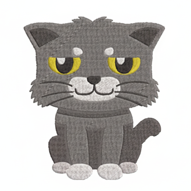 #0535 - Gray Fluffy Cat